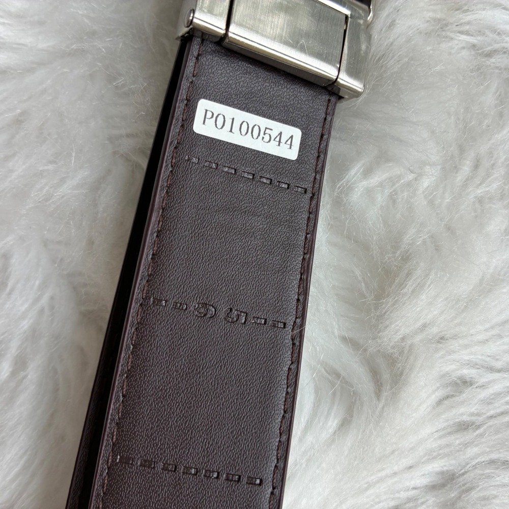 Mens Brown Leather Ratchet Belt Extra Long Cut to Fit Automatic Buckle P0100544 - Picture 5 of 10